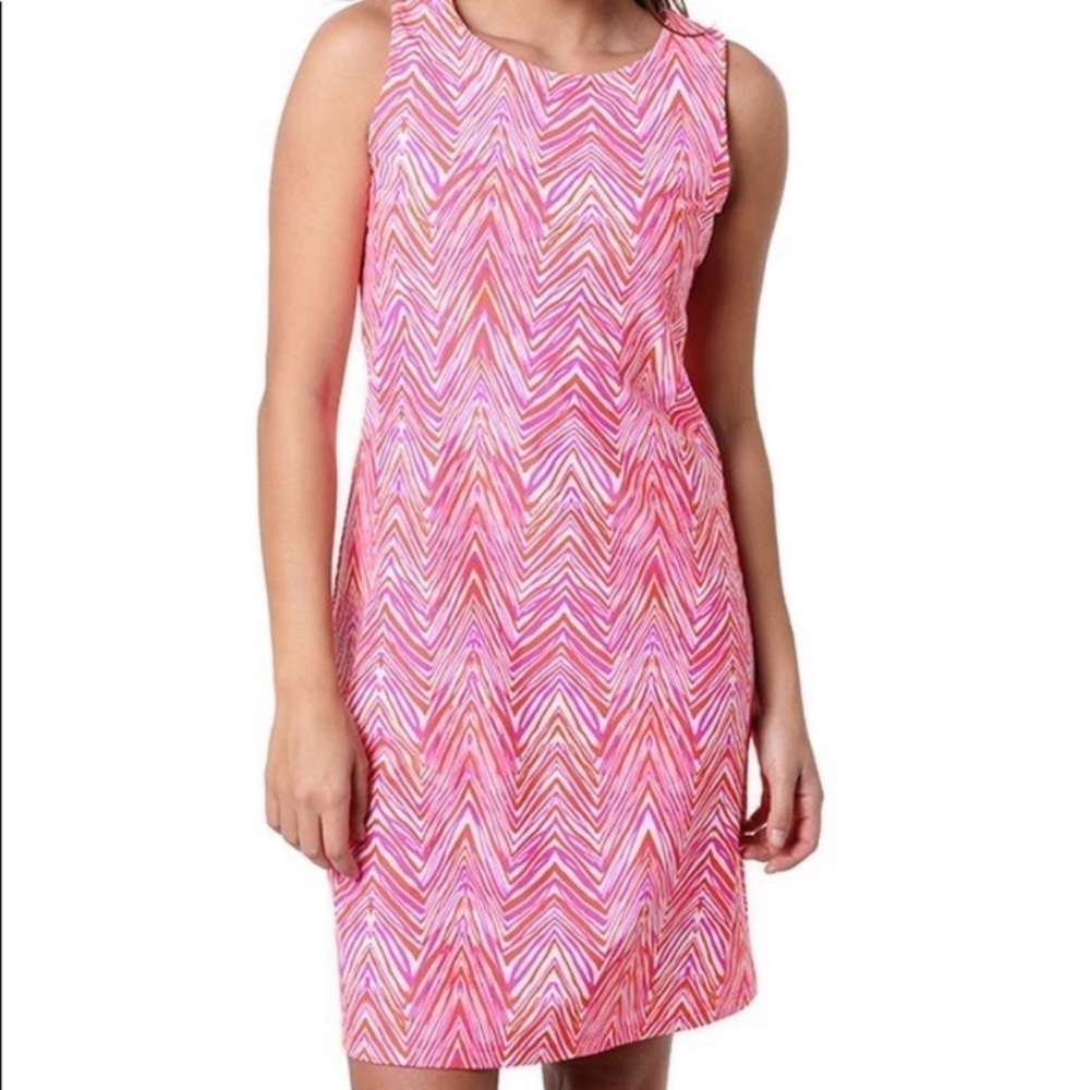 Jude Connally Women’s Beth Dress Pink and Orange Chevron Print Size XS